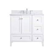 Elegant Sommerville 36" Single Bathroom Vanity, White/Backsplash - VF18036WH-BS