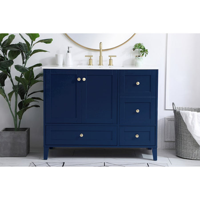Elegant Kitchen/Bath Sommerville 42" Single Bathroom Vanity, Blue