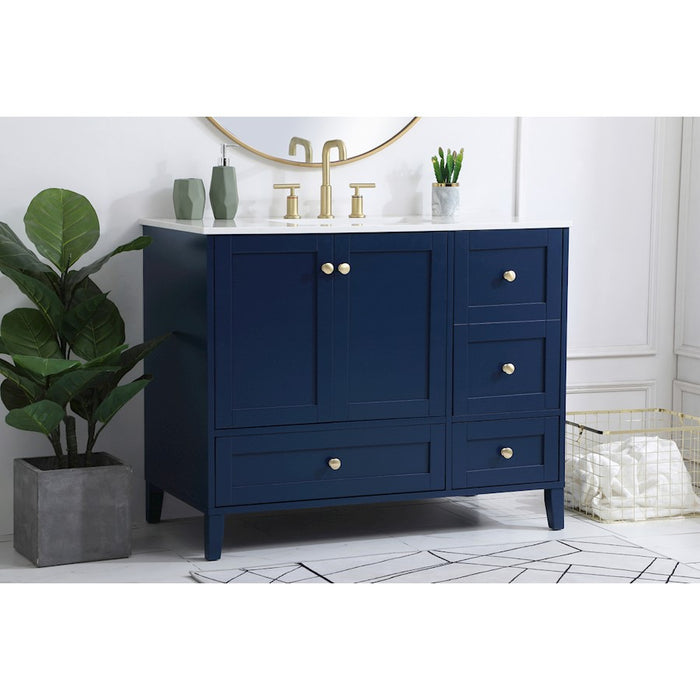 Elegant Kitchen/Bath Sommerville 42" Single Bathroom Vanity, Blue