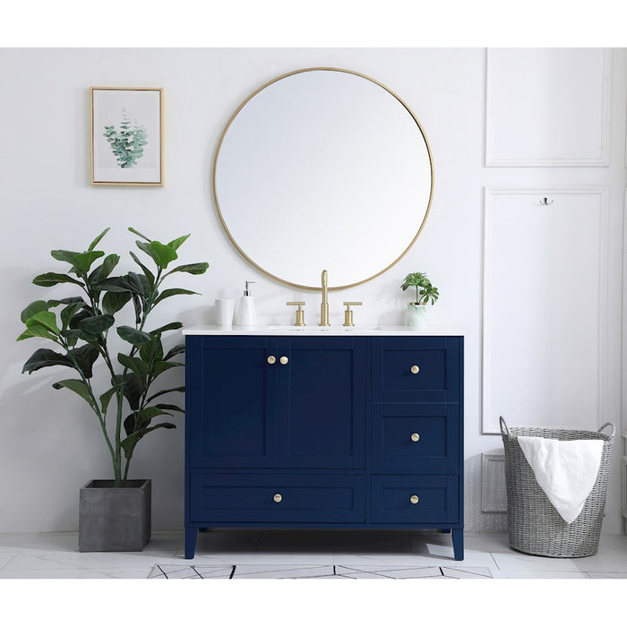 Elegant Kitchen/Bath Sommerville 42" Single Bathroom Vanity, Blue