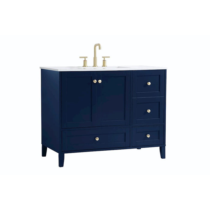 Elegant Kitchen/Bath Sommerville 42" Single Bathroom Vanity, Blue