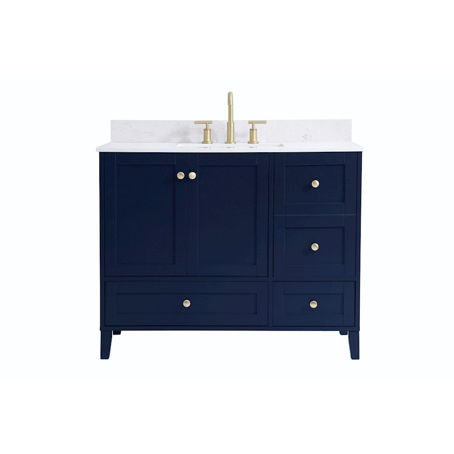 Elegant Sommerville 42" Single Bathroom Vanity, Blue/Backsplash - VF18042BL-BS