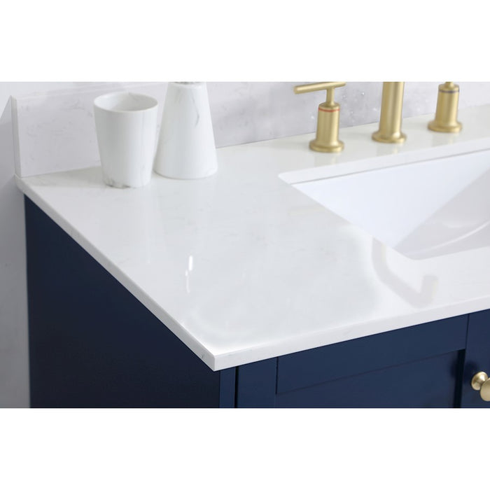 Elegant Sommerville 42" Single Bathroom Vanity, Blue/Backsplash