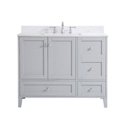 Elegant Sommerville 42" Single Bathroom Vanity, Grey/Backsplash - VF18042GR-BS