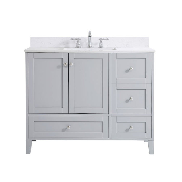 Elegant Sommerville 42" Single Bathroom Vanity, Grey/Backsplash - VF18042GR-BS