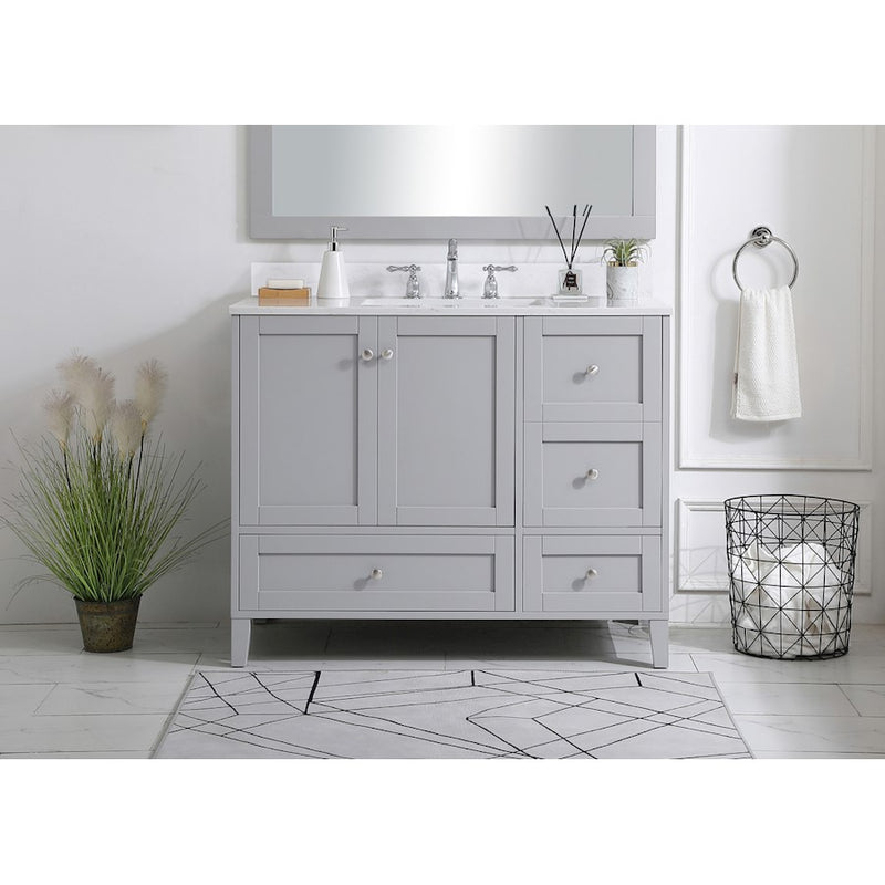 Elegant Sommerville 42" Single Bathroom Vanity, Grey/Backsplash