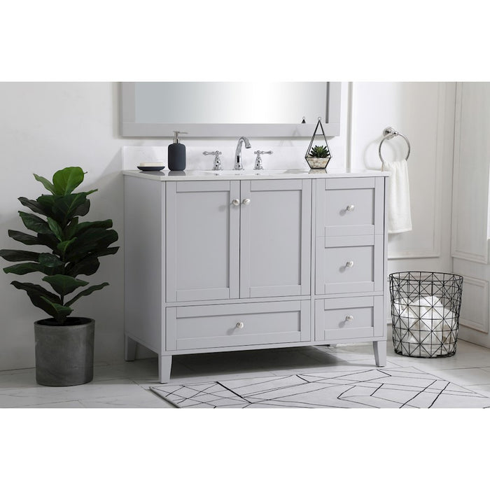 Elegant Sommerville 42" Single Bathroom Vanity, Grey/Backsplash