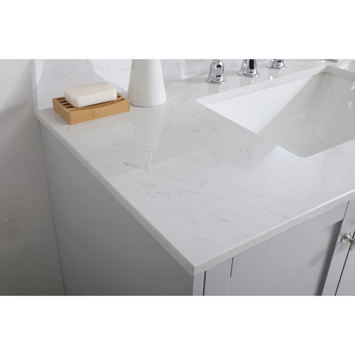 Elegant Sommerville 42" Single Bathroom Vanity, Grey/Backsplash