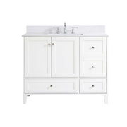 Elegant Sommerville 42" Single Bathroom Vanity, White/Backsplash - VF18042WH-BS