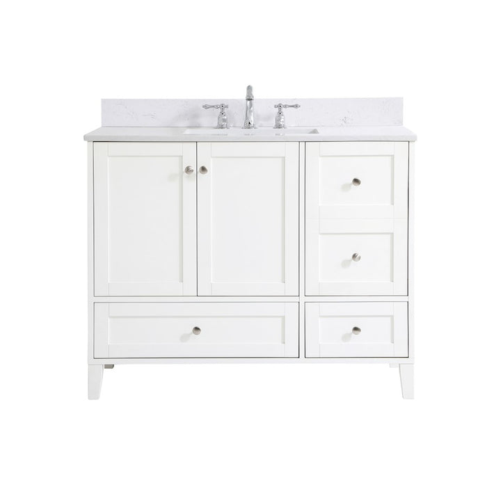 Elegant Sommerville 42" Single Bathroom Vanity, White/Backsplash - VF18042WH-BS