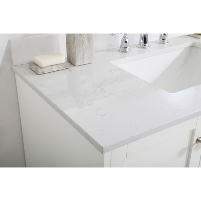 Elegant Sommerville 42" Single Bathroom Vanity, White/Backsplash