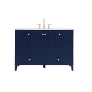 Elegant Kitchen/Bath Sommerville 48" Single Bathroom Vanity, Blue - VF18048BL