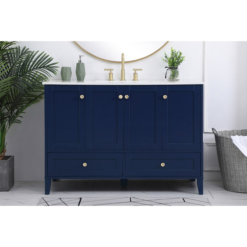 Elegant Kitchen/Bath Sommerville 48" Single Bathroom Vanity, Blue