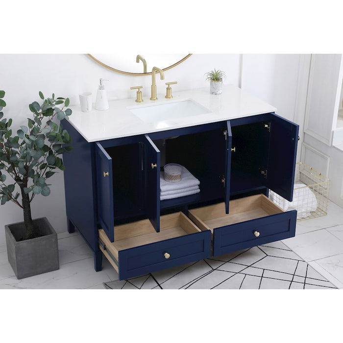 Elegant Kitchen/Bath Sommerville 48" Single Bathroom Vanity, Blue