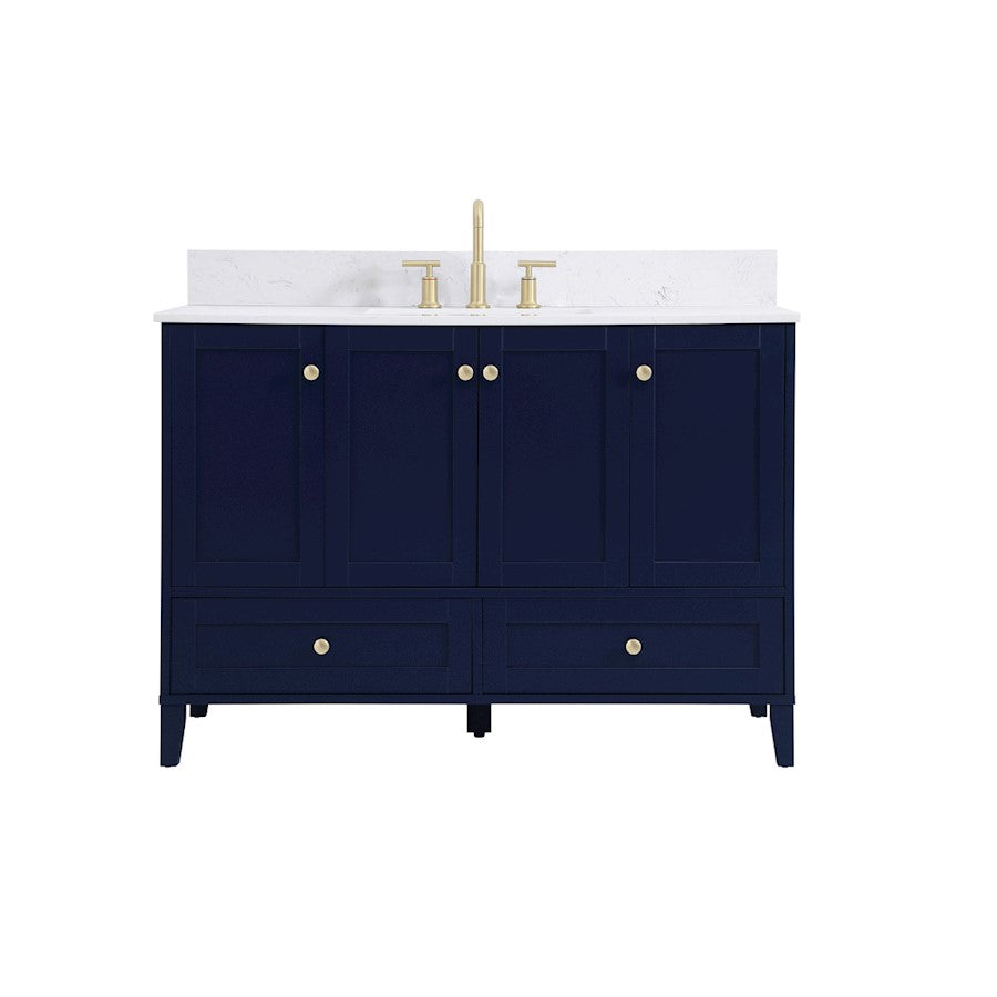 Elegant Sommerville 48" Single Bathroom Vanity, Blue/Backsplash - VF18048BL-BS