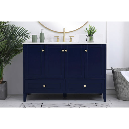 Elegant Sommerville 48" Single Bathroom Vanity, Blue/Backsplash