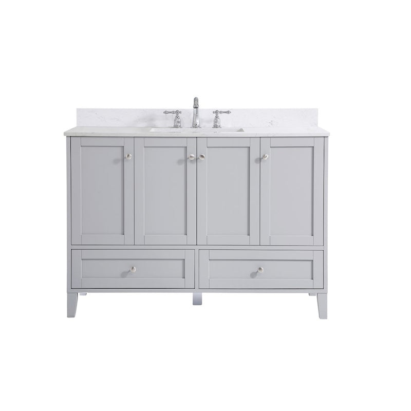 Elegant Sommerville 48" Single Bathroom Vanity, Grey/Backsplash - VF18048GR-BS