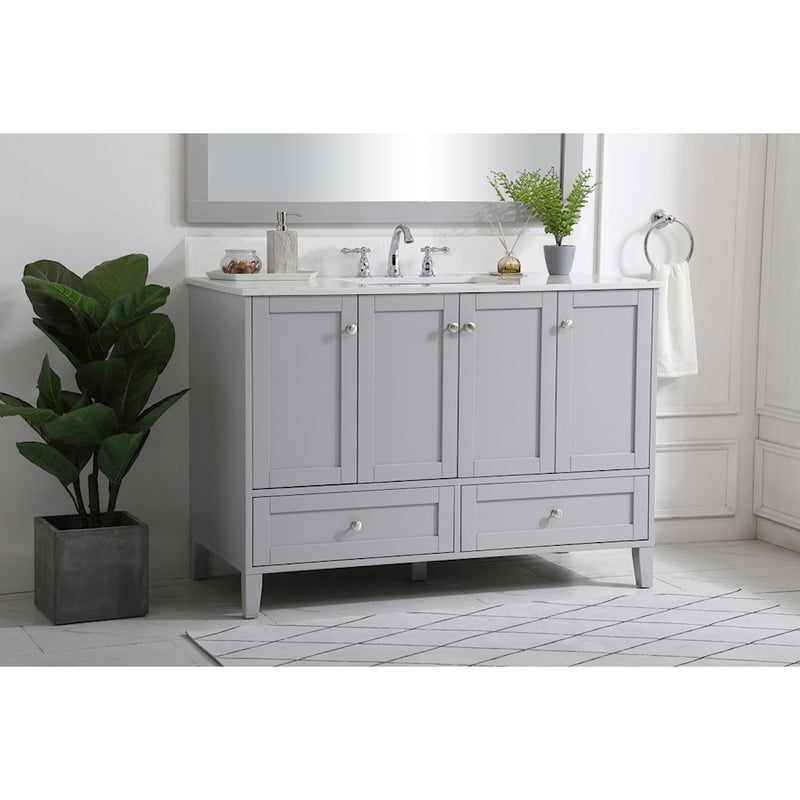 Elegant Sommerville 48" Single Bathroom Vanity, Grey/Backsplash