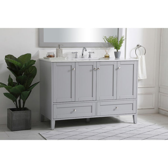 Elegant Sommerville 48" Single Bathroom Vanity, Grey/Backsplash