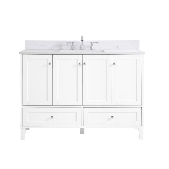Elegant Sommerville 48" Single Bathroom Vanity, White/Backsplash - VF18048WH-BS