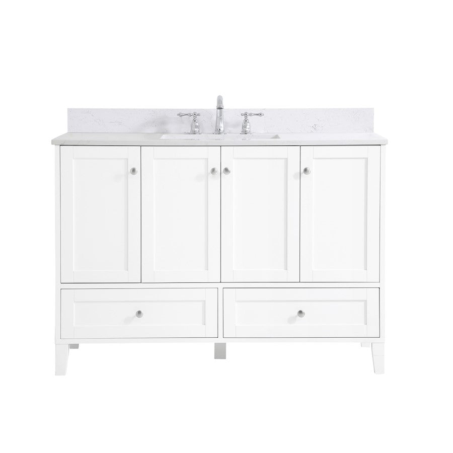 Elegant Sommerville 48" Single Bathroom Vanity, White/Backsplash - VF18048WH-BS