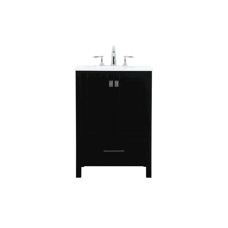 Elegant Kitchen/Bath Irene 24" Single Bathroom Vanity, Black - VF18824BK
