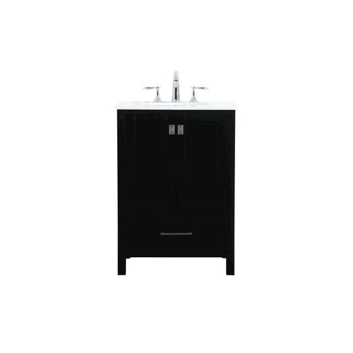 Elegant Kitchen/Bath Irene 24" Single Bathroom Vanity, Black - VF18824BK