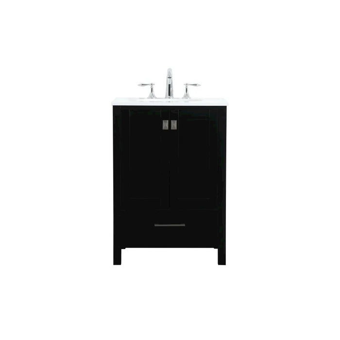 Elegant Kitchen/Bath Irene 24" Single Bathroom Vanity, Black - VF18824BK