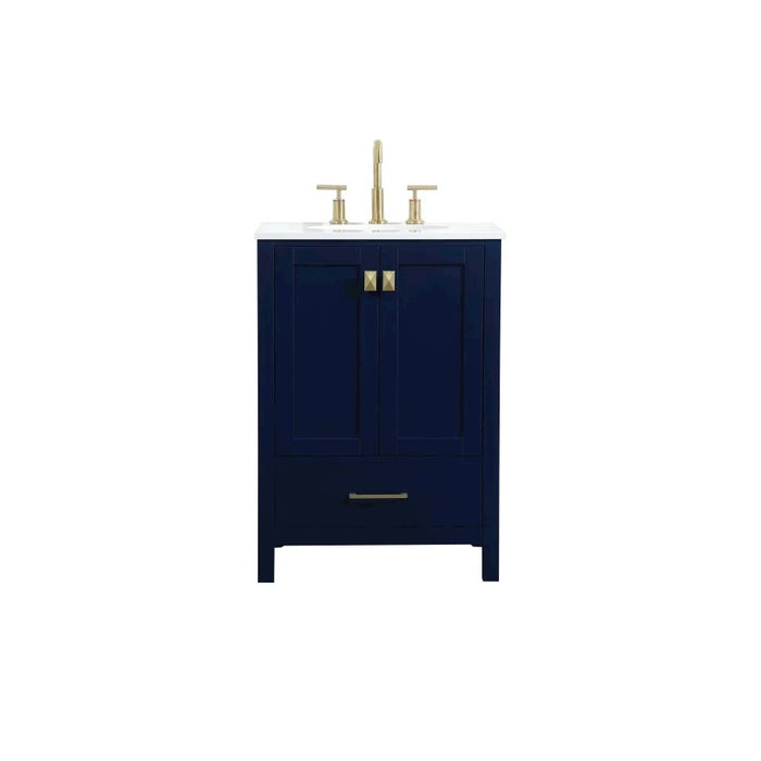 Elegant Kitchen/Bath Irene 24" Single Bathroom Vanity, Blue - VF18824BL