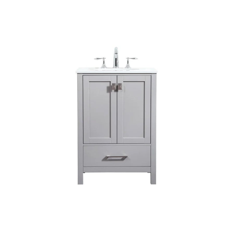 Elegant Kitchen/Bath Irene 24" Single Bathroom Vanity, Grey - VF18824GR