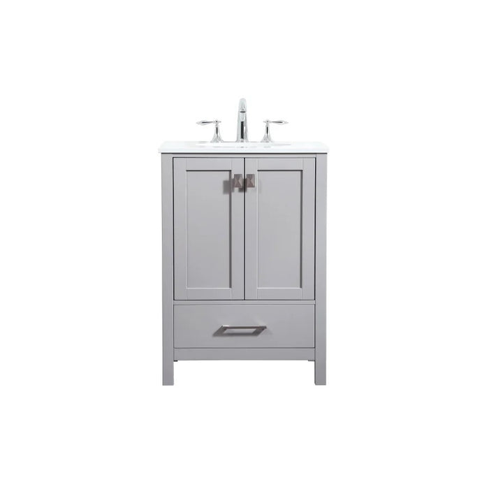 Elegant Kitchen/Bath Irene 24" Single Bathroom Vanity, Grey - VF18824GR