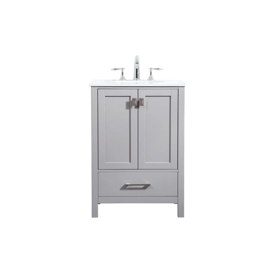 Elegant Kitchen/Bath Irene 24" Single Bathroom Vanity, Grey - VF18824GR