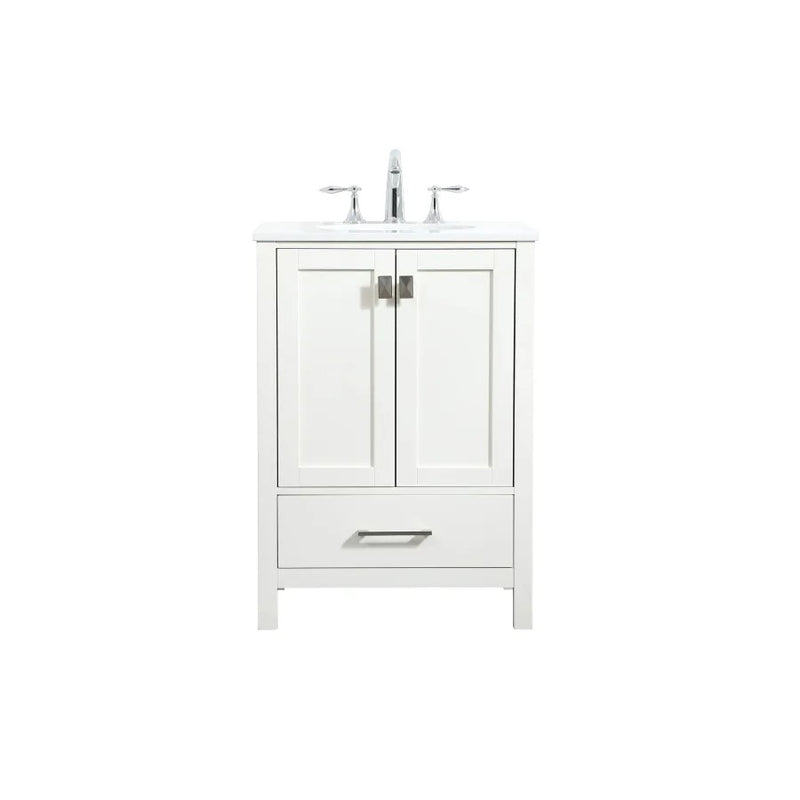 Elegant Kitchen/Bath Irene 24" Single Bathroom Vanity, White - VF18824WH