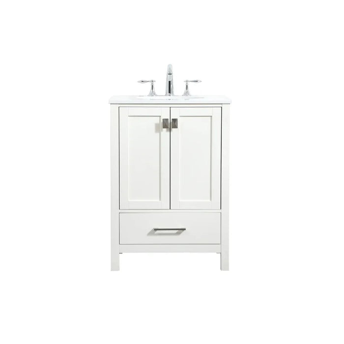 Elegant Kitchen/Bath Irene 24" Single Bathroom Vanity, White - VF18824WH