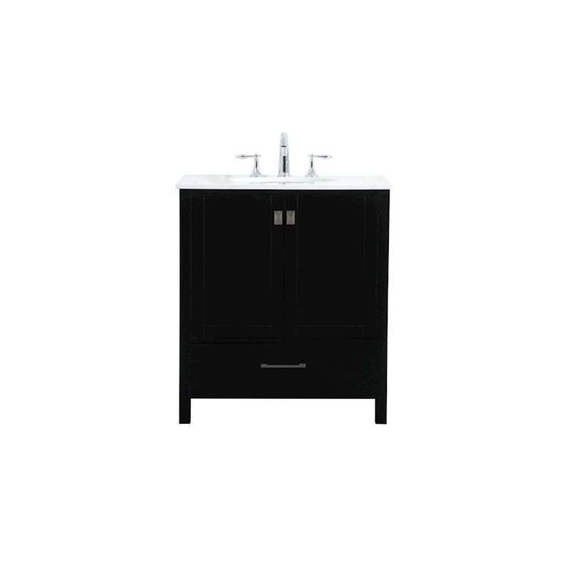Elegant Kitchen/Bath Irene 30" Single Bathroom Vanity, Black - VF18830BK