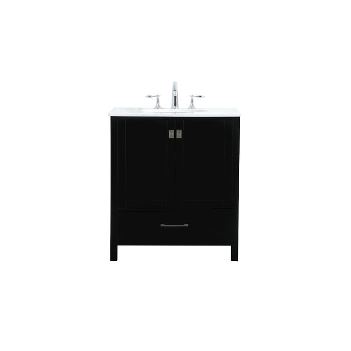 Elegant Kitchen/Bath Irene 30" Single Bathroom Vanity, Black - VF18830BK