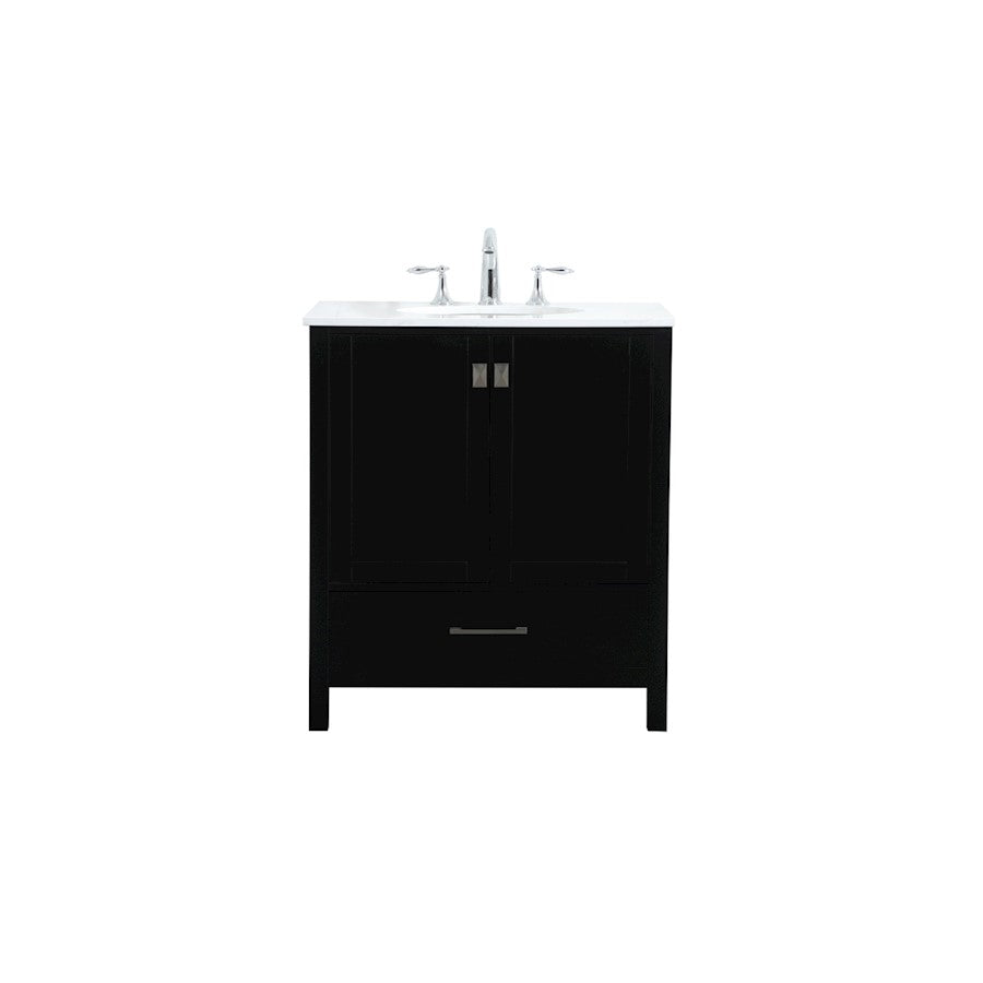 Elegant Kitchen/Bath Irene 30" Single Bathroom Vanity, Black - VF18830BK