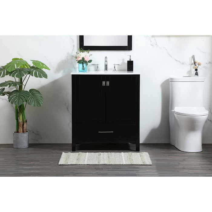 Elegant Kitchen/Bath Irene 30" Single Bathroom Vanity, Black