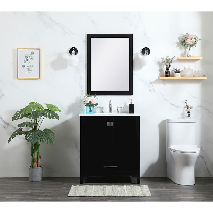 Elegant Kitchen/Bath Irene 30" Single Bathroom Vanity, Black