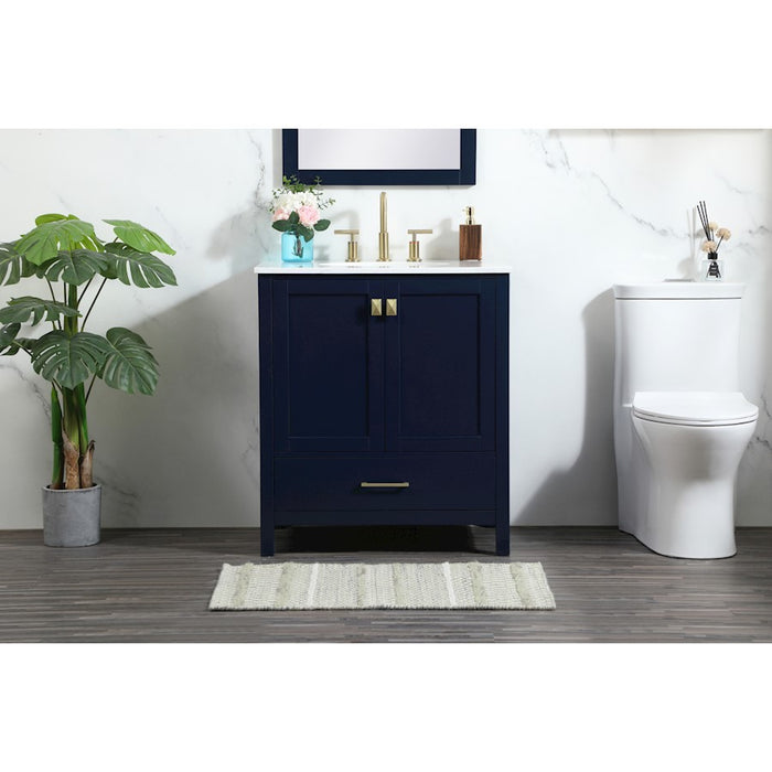 Elegant Kitchen/Bath Irene 30" Single Bathroom Vanity, Blue