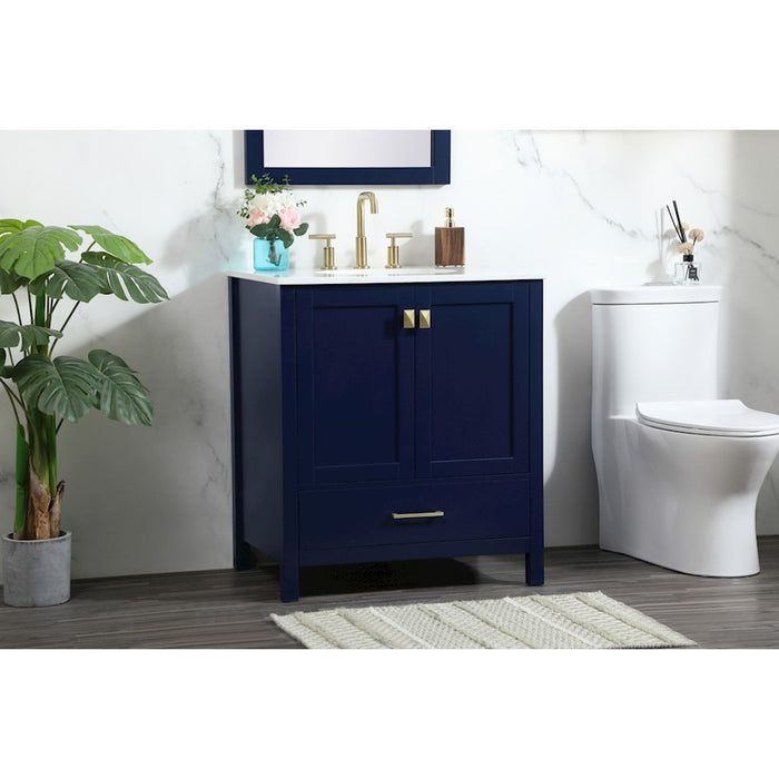 Elegant Kitchen/Bath Irene 30" Single Bathroom Vanity, Blue