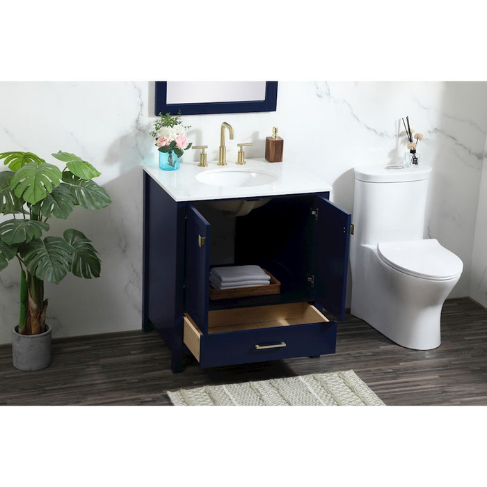 Elegant Kitchen/Bath Irene 30" Single Bathroom Vanity, Blue