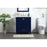 Elegant Irene 30" Single Bathroom Vanity, Blue/Backsplash