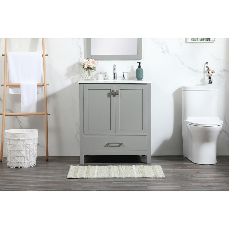 Elegant Kitchen/Bath Irene 30" Single Bathroom Vanity, Grey