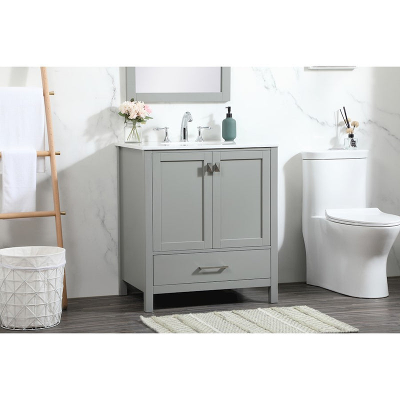Elegant Kitchen/Bath Irene 30" Single Bathroom Vanity, Grey