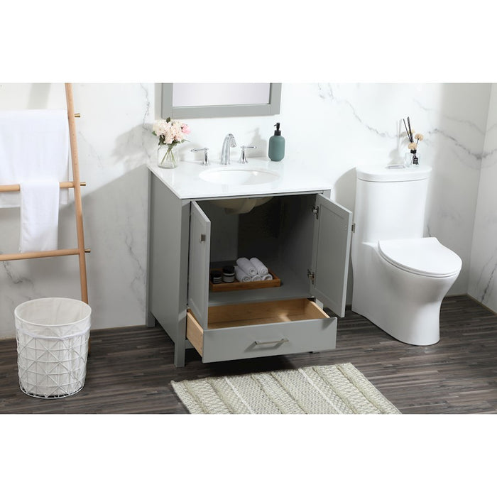 Elegant Kitchen/Bath Irene 30" Single Bathroom Vanity, Grey