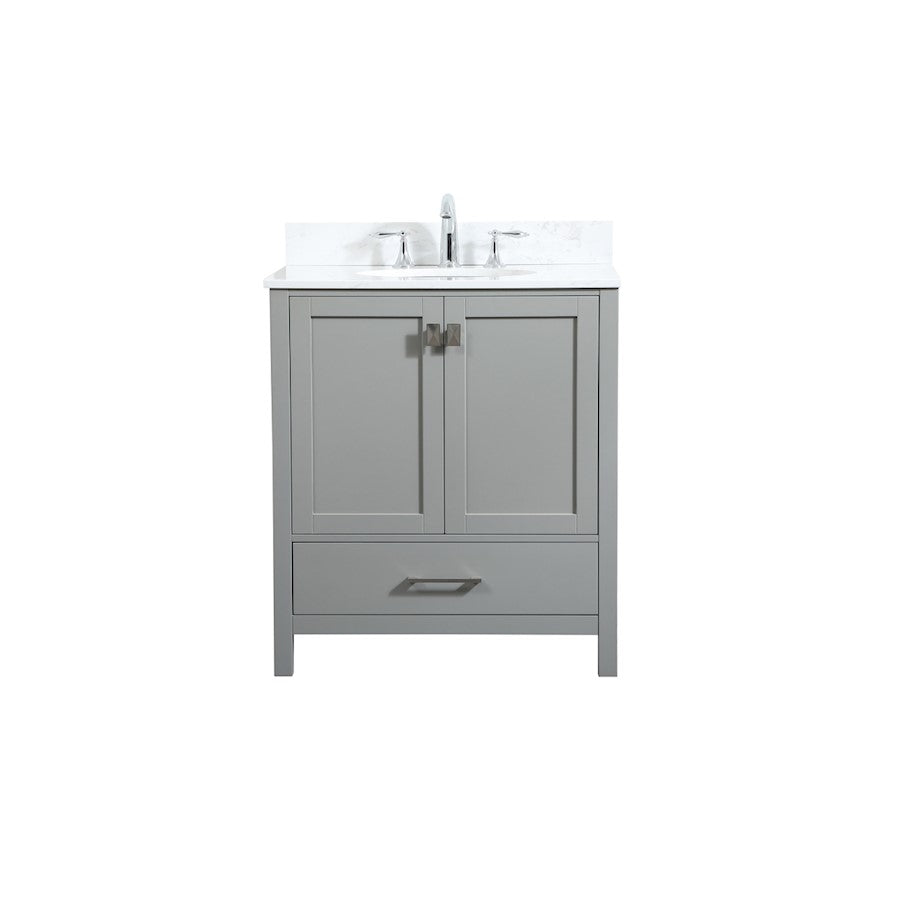 Elegant Irene 30" Single Bathroom Vanity, Grey/Backsplash - VF18830GR-BS