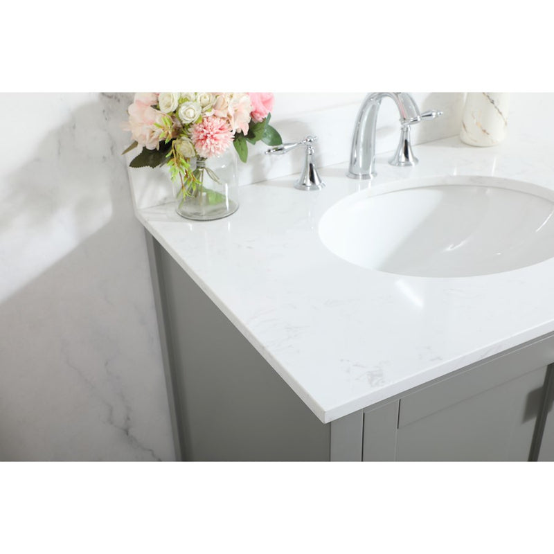 Elegant Irene 30" Single Bathroom Vanity, Grey/Backsplash