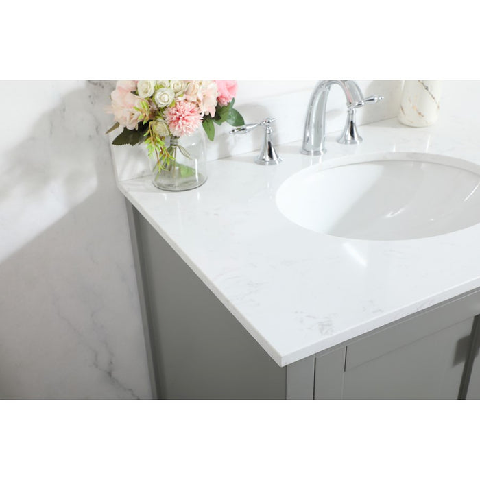 Elegant Irene 30" Single Bathroom Vanity, Grey/Backsplash