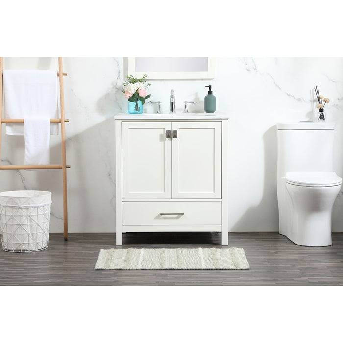 Elegant Kitchen/Bath Irene 30" Single Bathroom Vanity, White